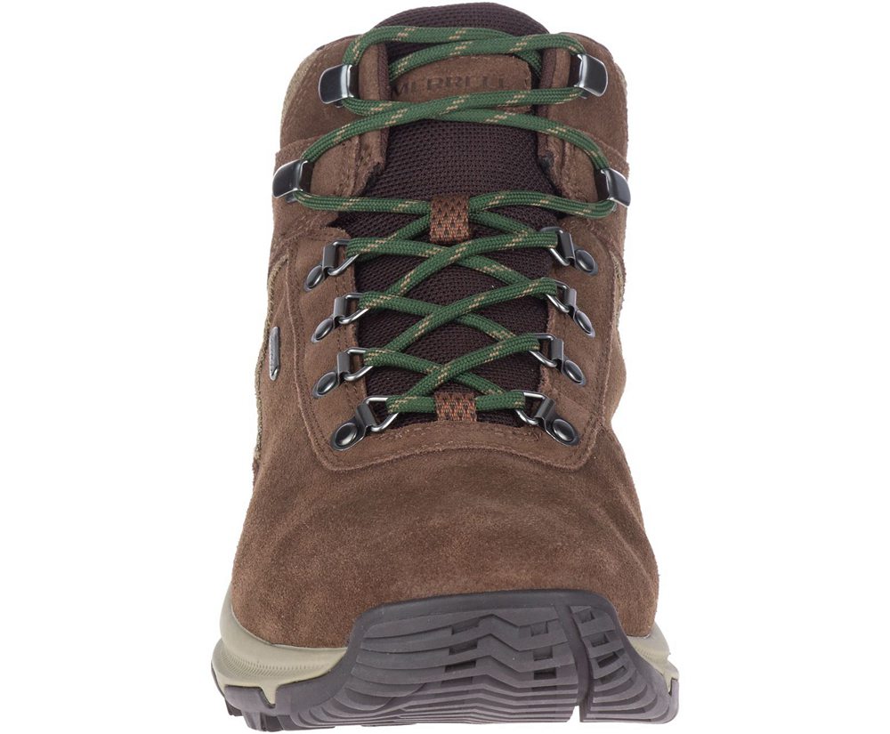 Kozaki Merrell Męskie Brązowe - Erie Mid Waterproof Wide Width - 270584-UEP